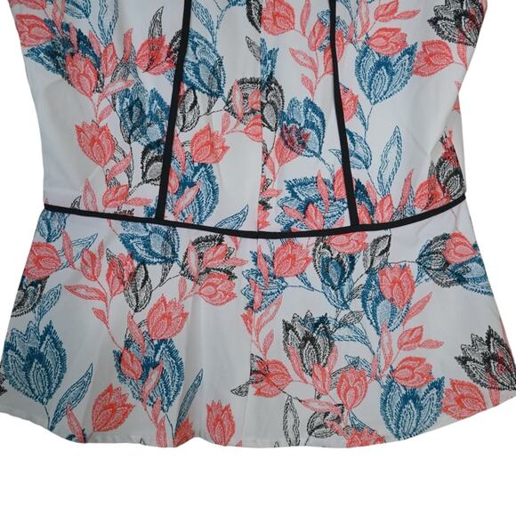 Banana Republic Womens 8 Leaf Pattern Peplum Blouse - Picture 6 of 8